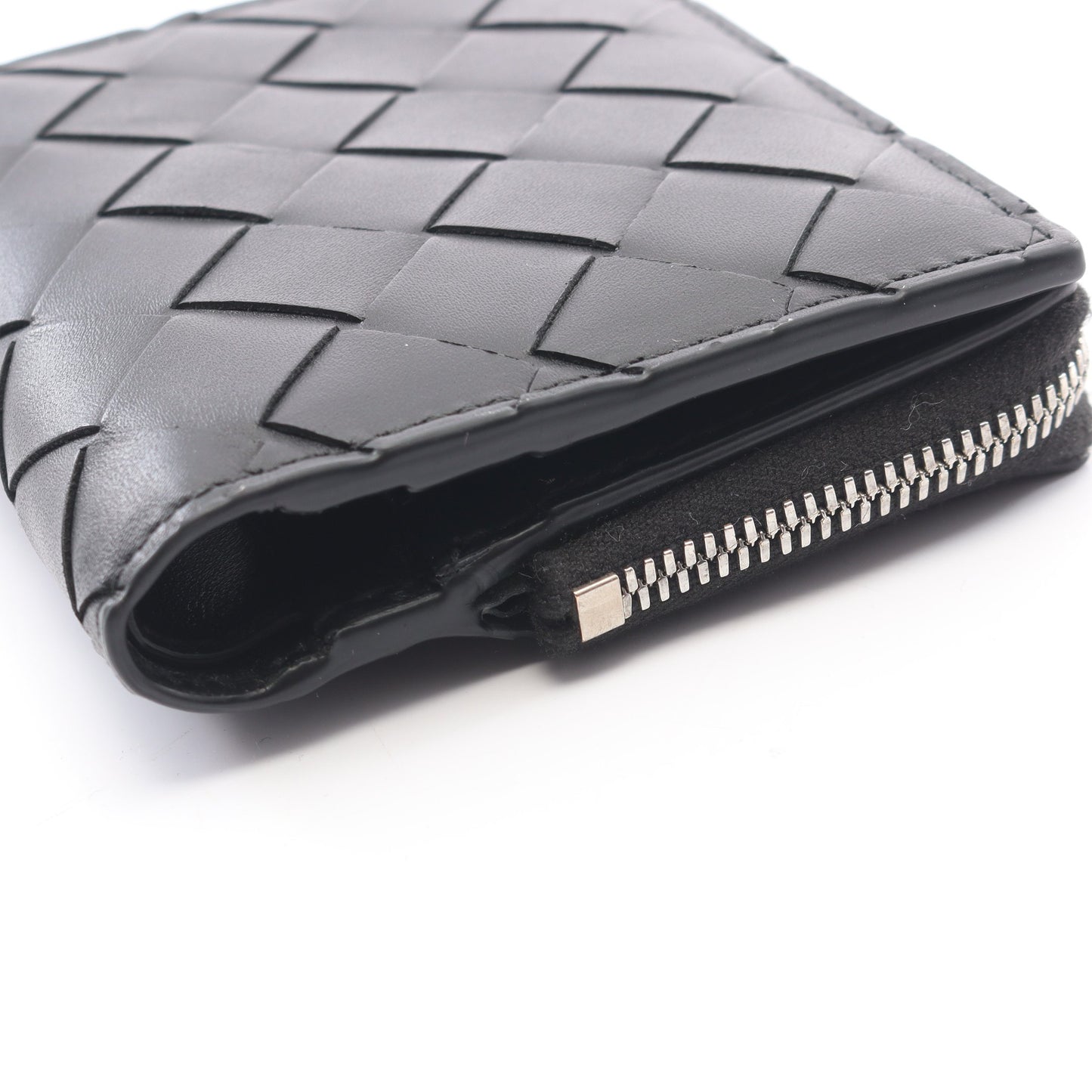 イントレチャート 二つ折り財布 レザー ブラック ボッテガヴェネタ 財布・小物 BOTTEGA VENETA