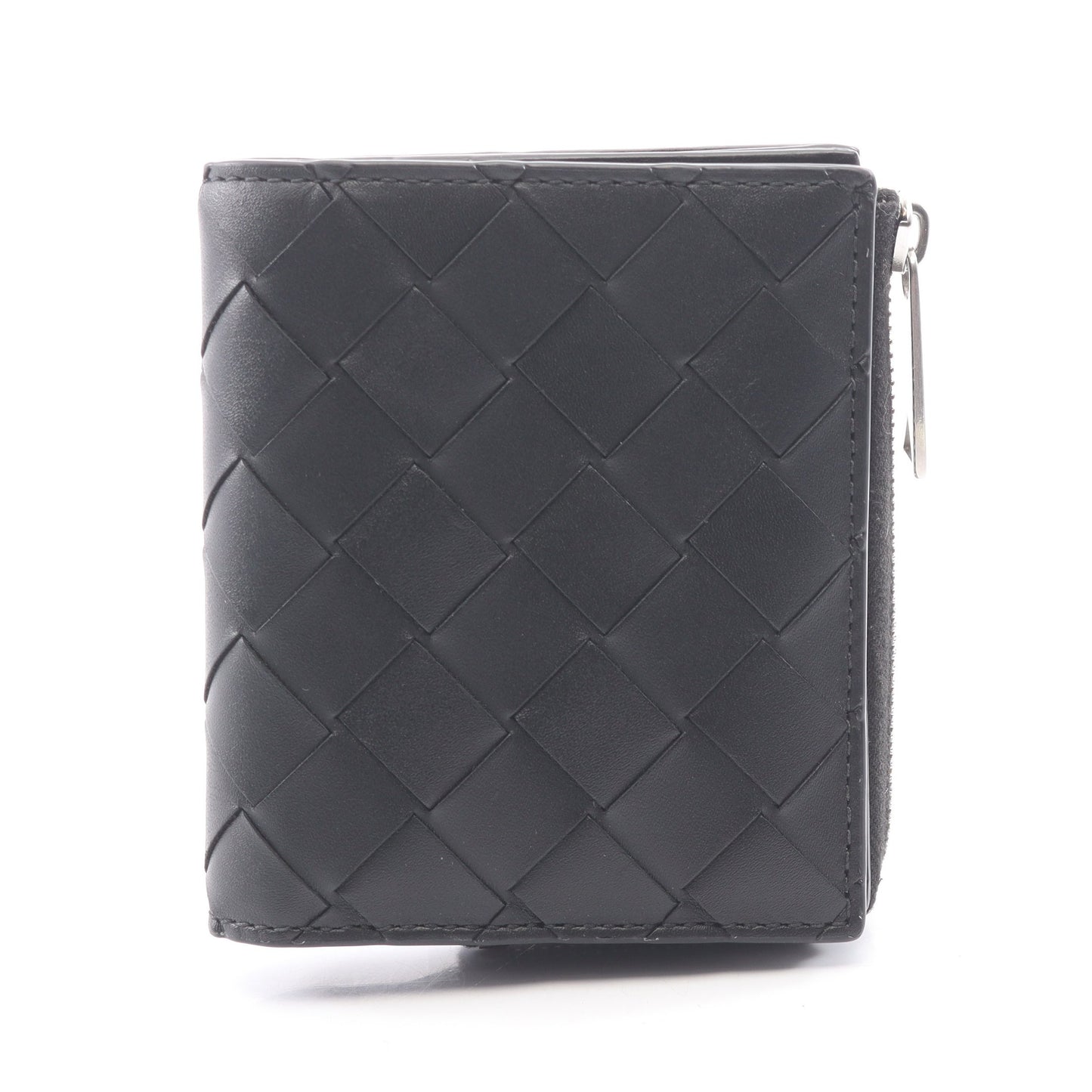 イントレチャート 二つ折り財布 レザー ブラック ボッテガヴェネタ 財布・小物 BOTTEGA VENETA