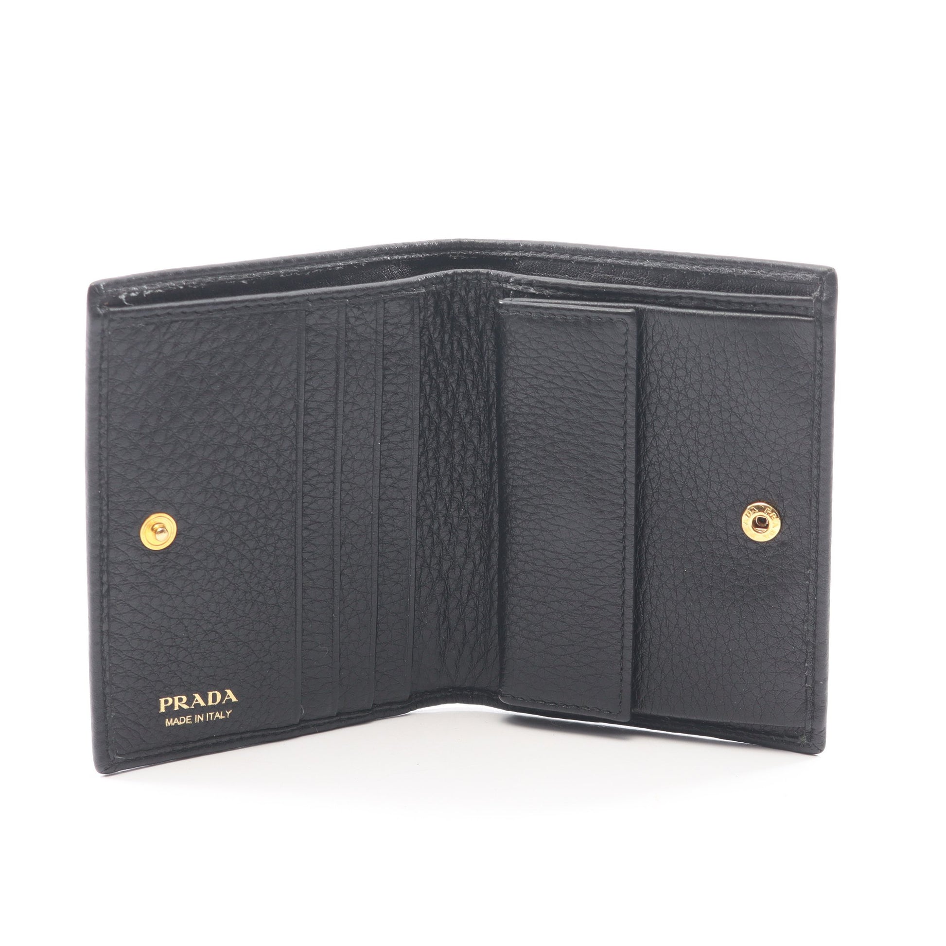 二つ折り財布 レザー ブラック プラダ 財布・小物 PRADA