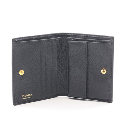 二つ折り財布 レザー ブラック プラダ 財布・小物 PRADA