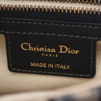 サドルバッグ オブリークジャカード ハンドバッグ キャンバス レザー ベージュ ネイビー クリスチャンディオール バッグ Christian Dior