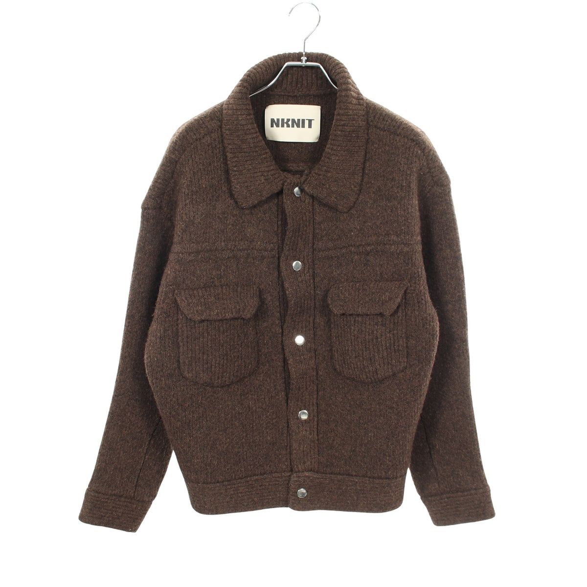 ニット ジャケット ウール ダークブラウン ンニット アウター NKNIT