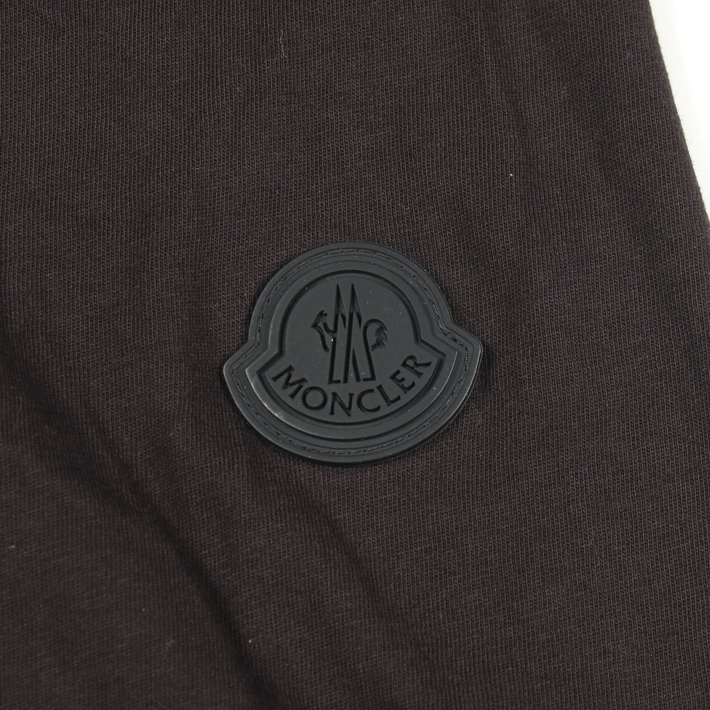 ロゴ刺繍 クルーネック 半袖Tシャツ コットン ブラック モンクレール
