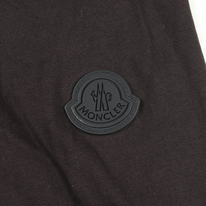ロゴ刺繍 クルーネック 半袖Tシャツ コットン ブラック モンクレール