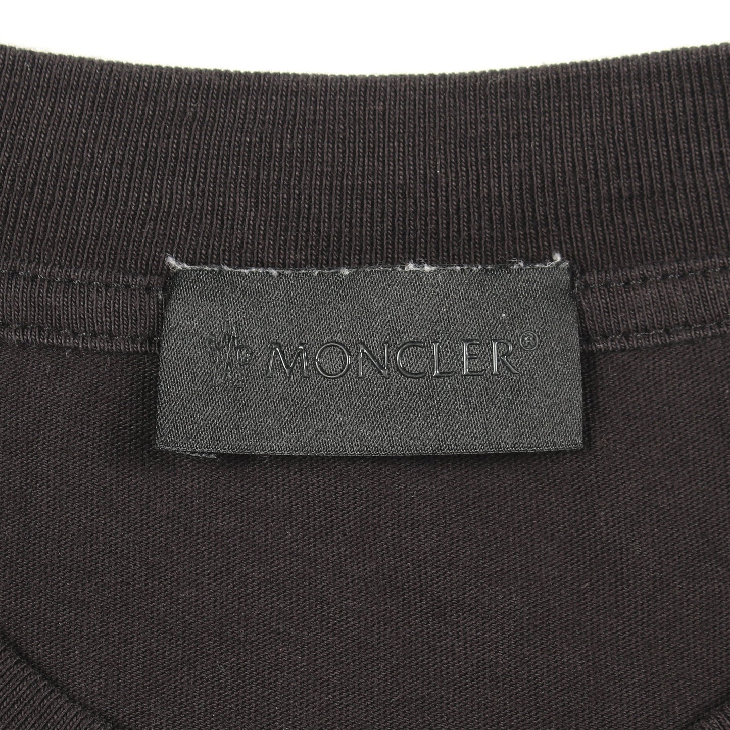 ロゴ刺繍 クルーネック 半袖Tシャツ コットン ブラック モンクレール