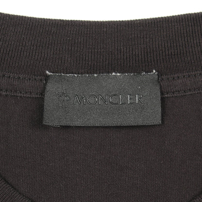 ロゴ刺繍 クルーネック 半袖Tシャツ コットン ブラック モンクレール