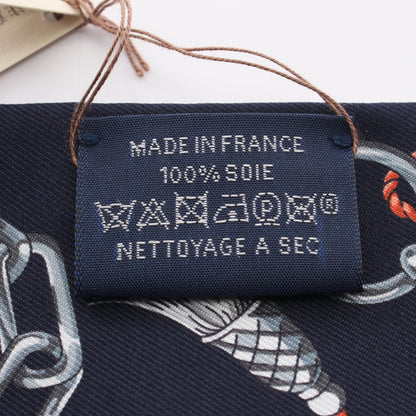 ツイリー C'est La Fete リボン スカーフ シルク ネイビー グレーグリーン エルメス