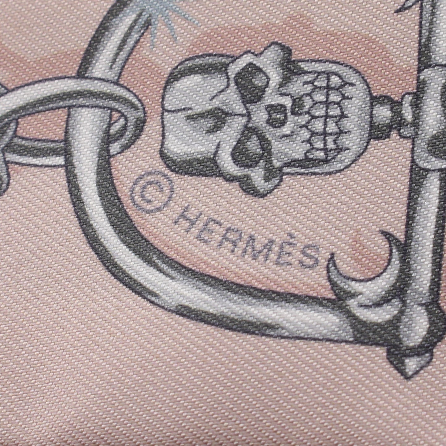 ツイリー C'est La Fete リボン スカーフ シルク ブルーグレー ピンクベージュ エルメス 財布・小物 HERMES