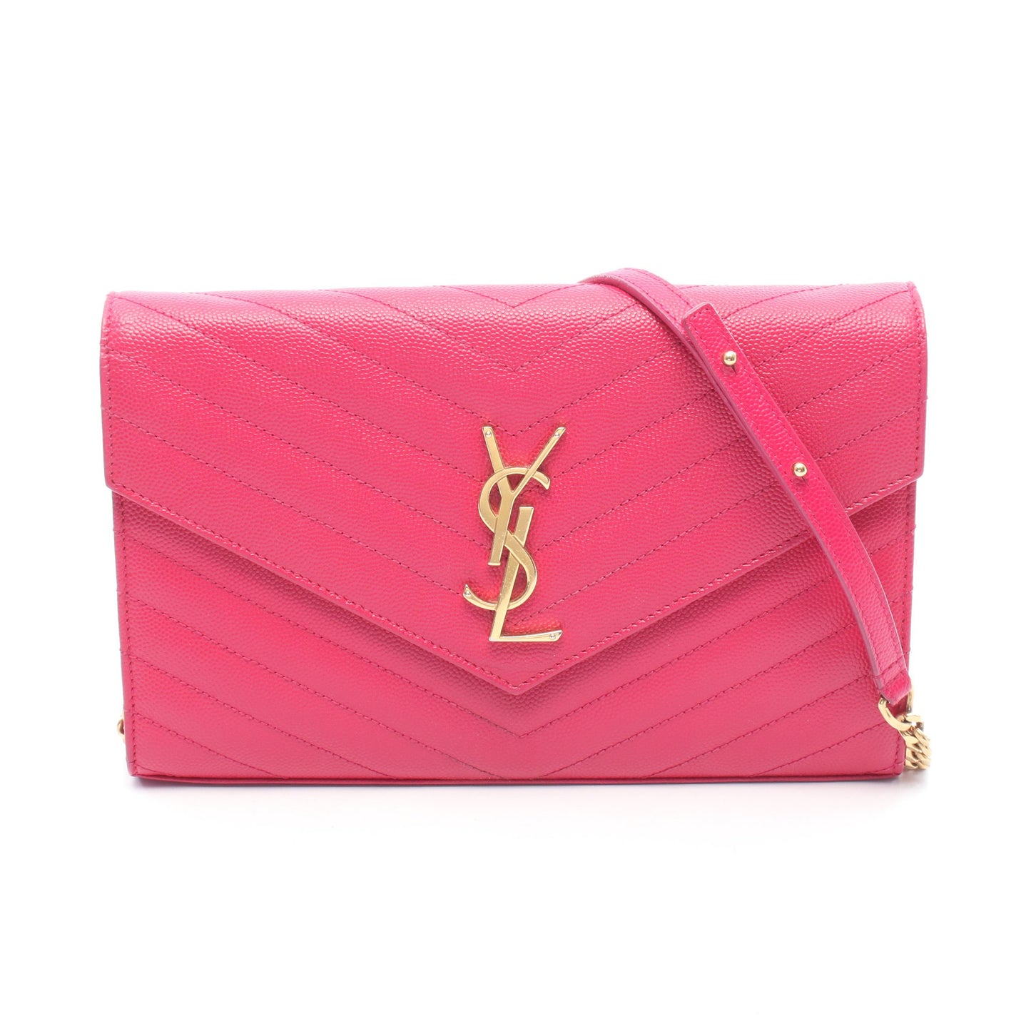 カサンドラ クラシック チェーンウォレット レザー ピンクレッド サンローランパリ バッグ SAINT LAURENT PARIS