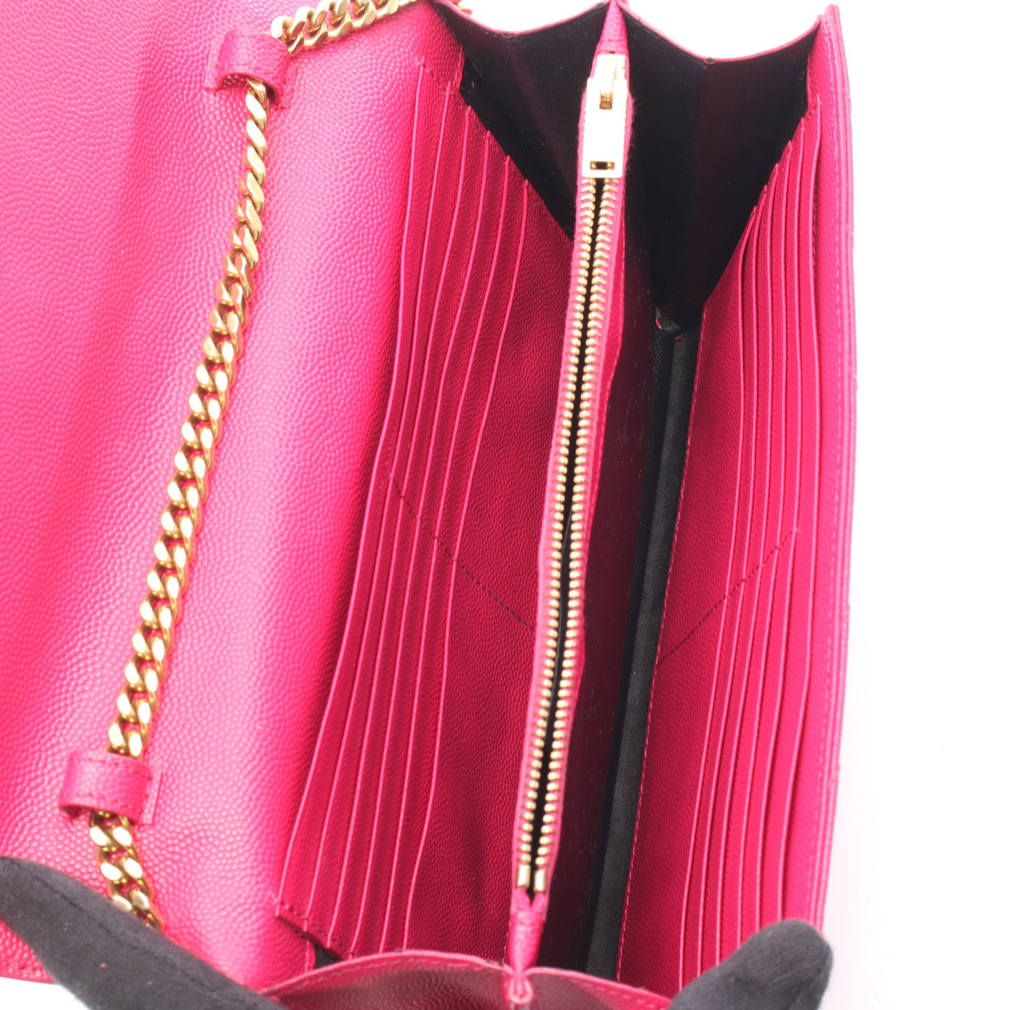 カサンドラ クラシック チェーンウォレット レザー ピンクレッド サンローランパリ バッグ SAINT LAURENT PARIS