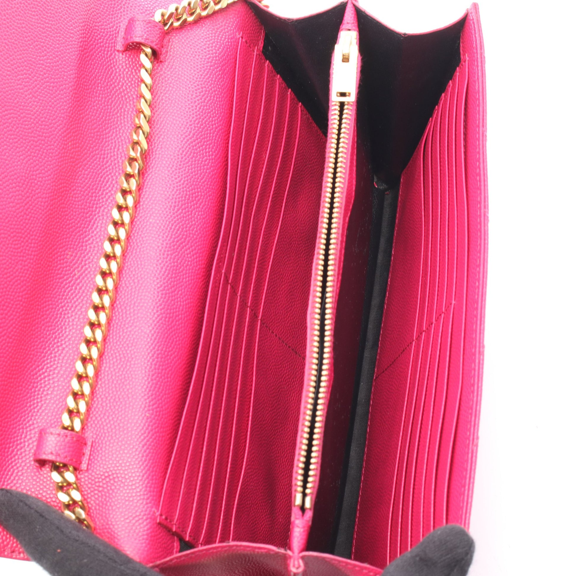 カサンドラ クラシック チェーンウォレット レザー ピンクレッド サンローランパリ バッグ SAINT LAURENT PARIS