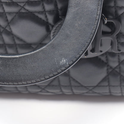 LADY DIOR レディディオール ミニ 2WAY ハンドバッグ レザー ブラック クリスチャンディオール