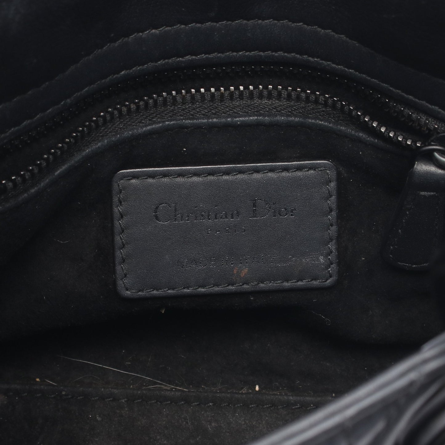 LADY DIOR レディディオール ミニ 2WAY ハンドバッグ レザー ブラック クリスチャンディオール