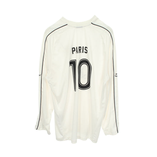 PARIS SOCCER メッシュテクニカルジャージー 長袖Tシャツ ホワイト ブラック レッド バレンシアガ