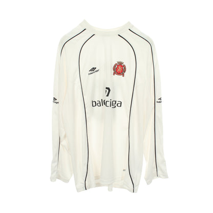 PARIS SOCCER メッシュテクニカルジャージー 長袖Tシャツ ホワイト ブラック レッド バレンシアガ