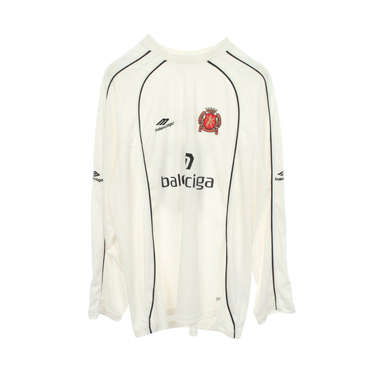 PARIS SOCCER メッシュテクニカルジャージー 長袖Tシャツ ホワイト ブラック レッド バレンシアガ