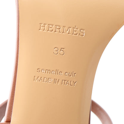 ミラマー50 シェーヌダンクル サンダル レザー ブラウン エルメス シューズ HERMES