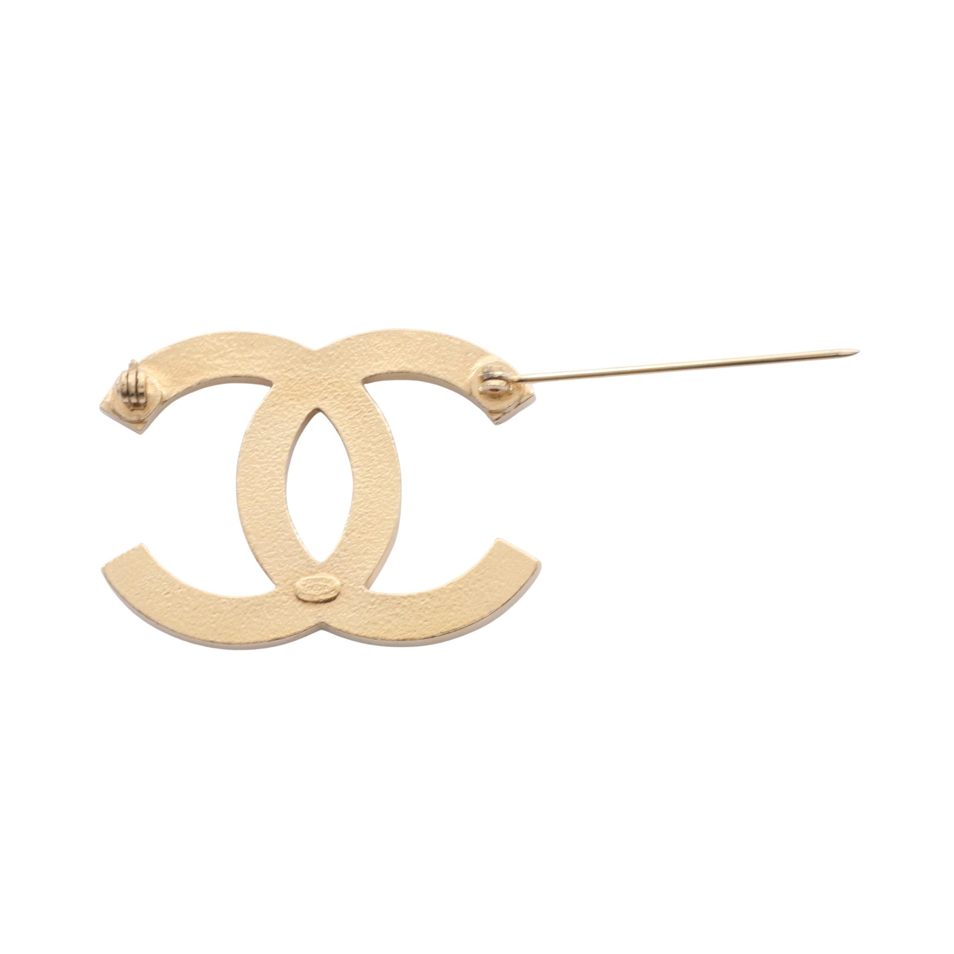 ココマーク ブローチ GP ラインストーン ゴールド クリア 09A シャネル アクセサリー CHANEL