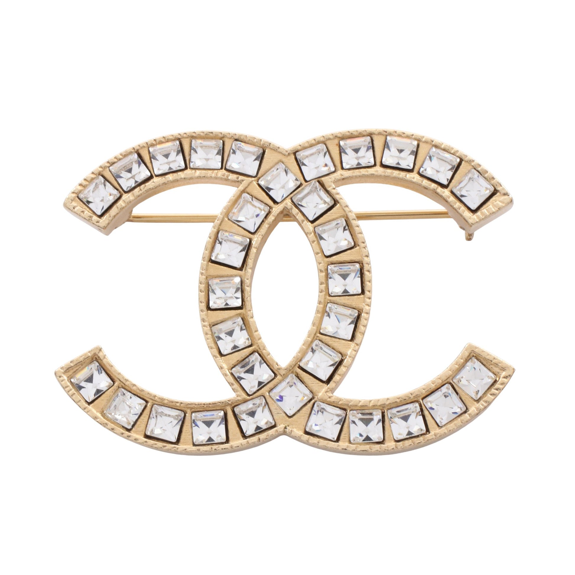 ココマーク ブローチ GP ラインストーン ゴールド クリア 09A シャネル アクセサリー CHANEL
