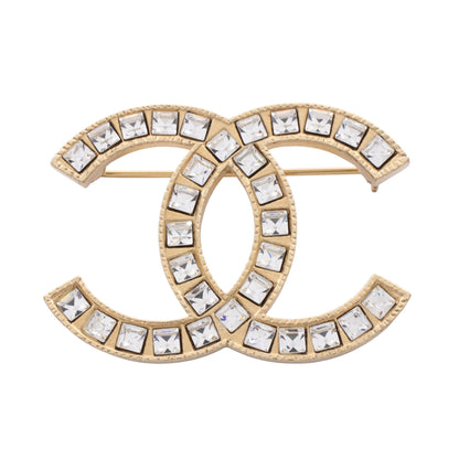 ココマーク ブローチ GP ラインストーン ゴールド クリア 09A シャネル アクセサリー CHANEL
