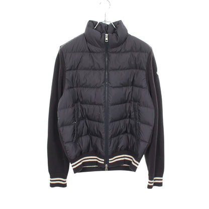 ニット 切替 ダウンジャケット ダークネイビー ホワイト モンクレール アウター MONCLER