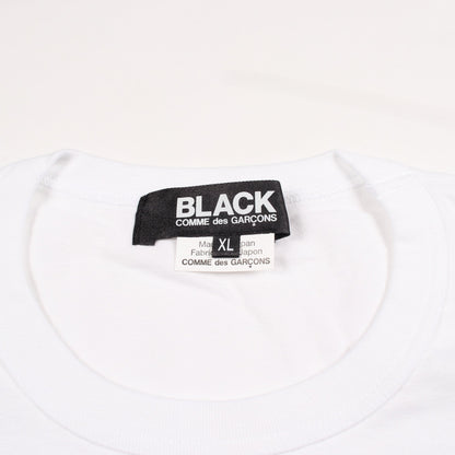 プリント クルーネック 半袖Tシャツ コットン ホワイト ブラック ブラックコムデギャルソン トップス BLACK COMME des GARCONS