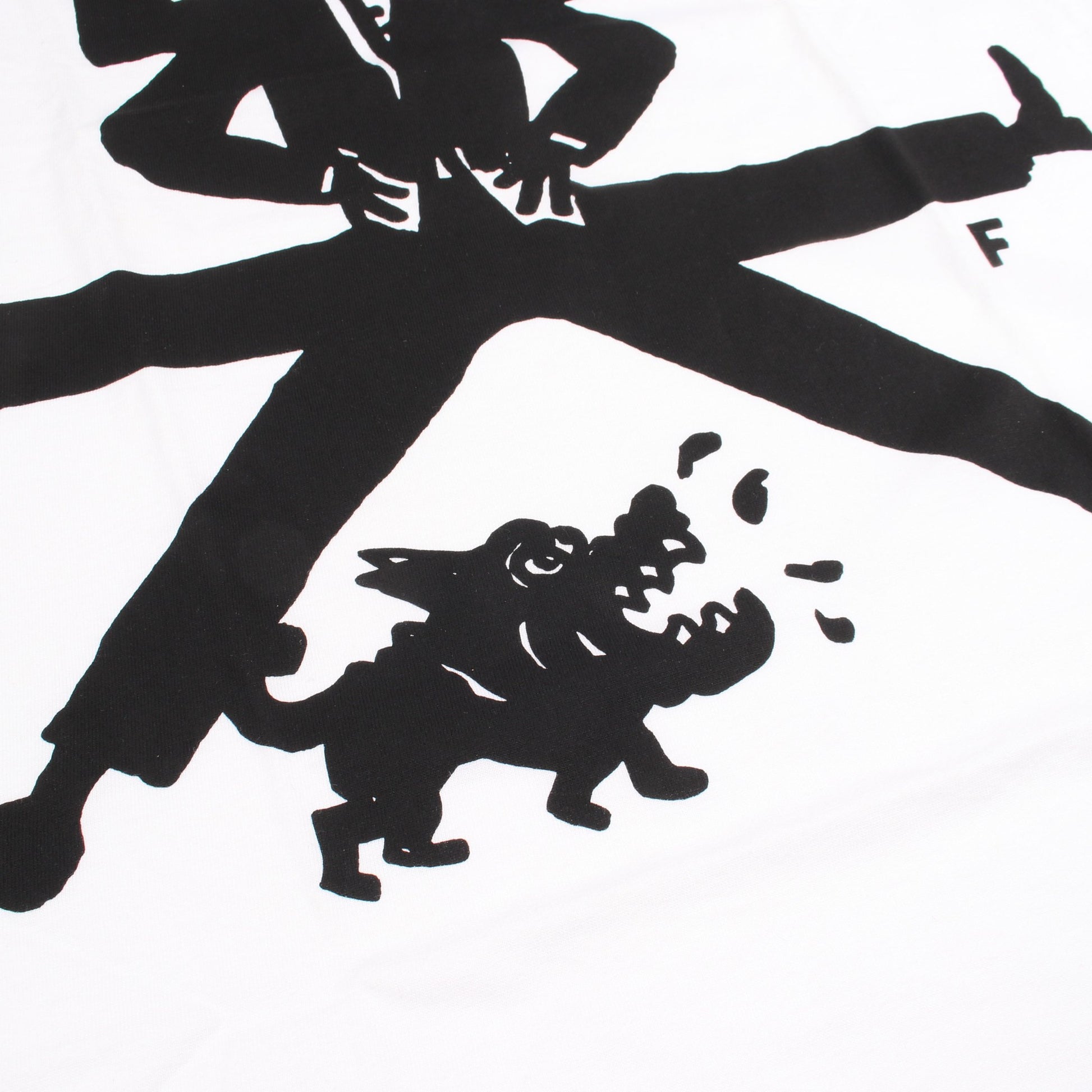 プリント クルーネック 半袖Tシャツ コットン ホワイト ブラック ブラックコムデギャルソン トップス BLACK COMME des GARCONS