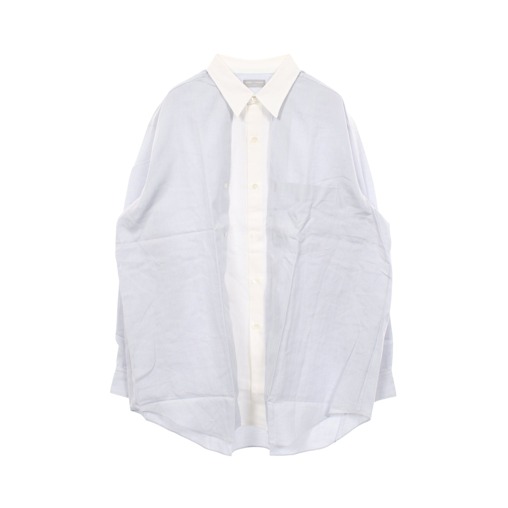 長袖 シャツ コットン ライトブルー ホワイト コムデギャルソンオム トップス COMME des GARCONS HOMME