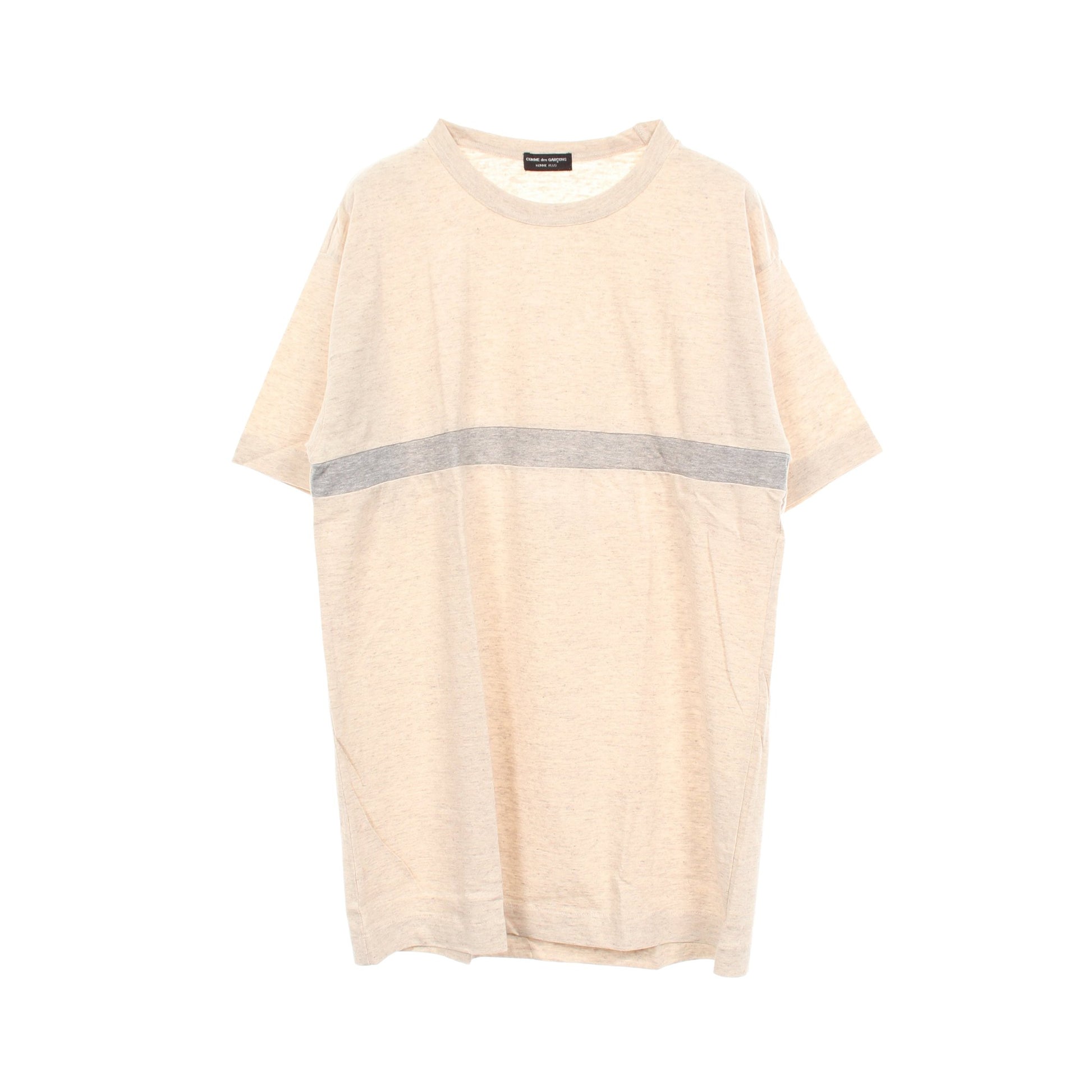 半袖Tシャツ コットン リネン ベージュ グレー コムデギャルソンオムプリュス トップス COMME des GARCONS HOMME PLUS