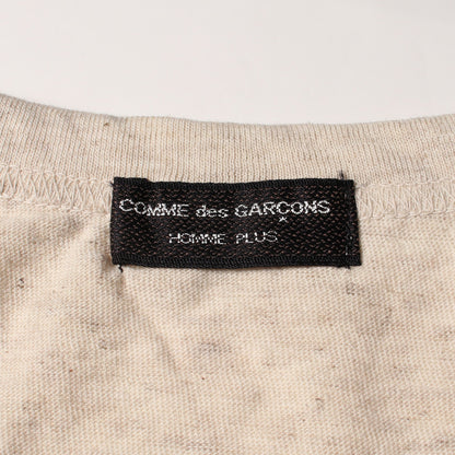 半袖Tシャツ コットン リネン ベージュ グレー コムデギャルソンオムプリュス トップス COMME des GARCONS HOMME PLUS