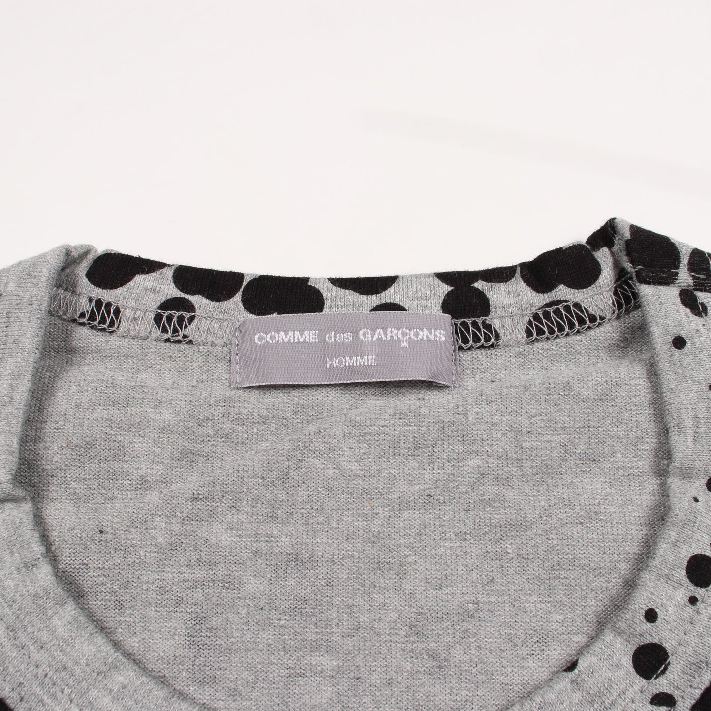 ドット 半袖Tシャツ コットン グレー ブラック コムデギャルソンオム トップス COMME des GARCONS HOMME