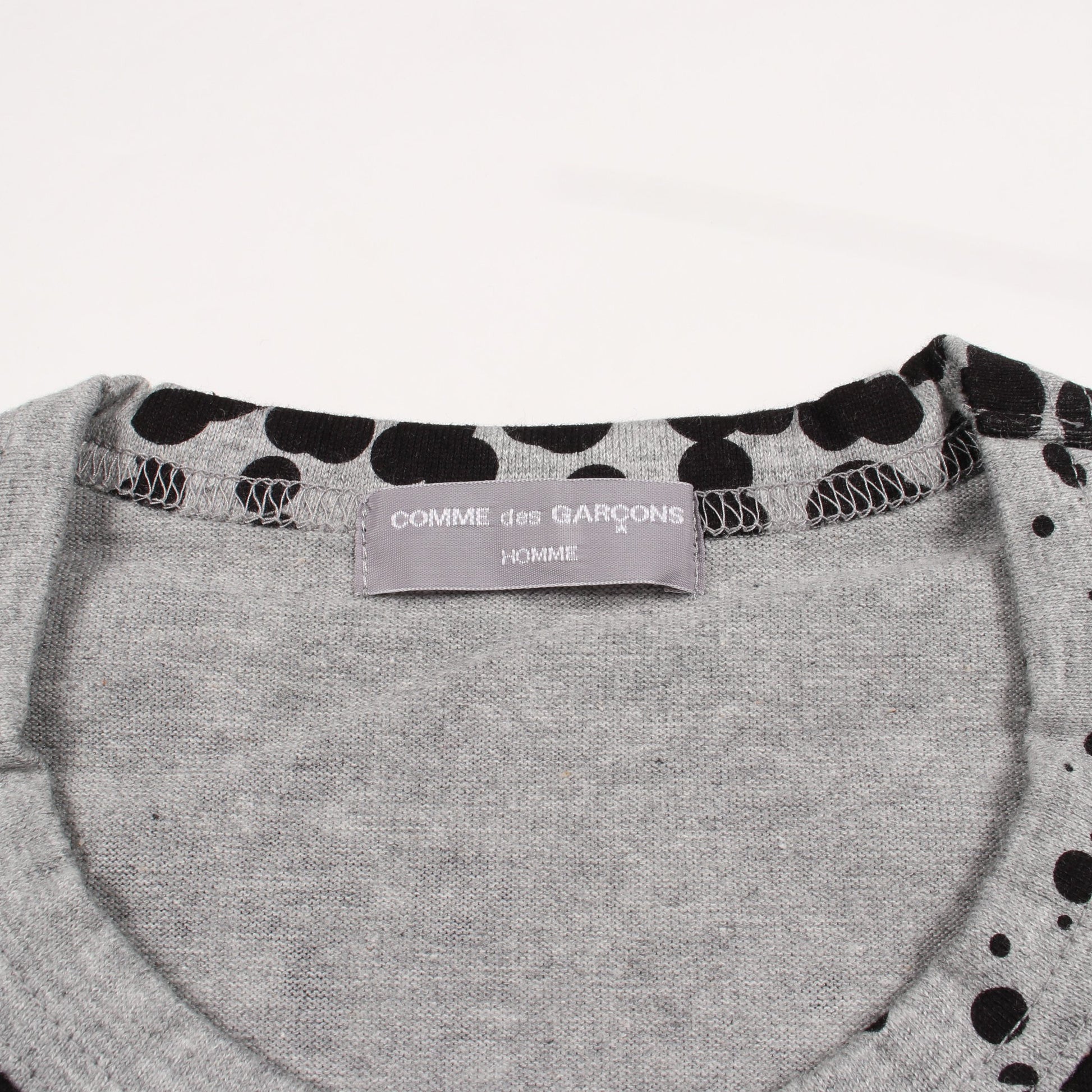 ドット 半袖Tシャツ コットン グレー ブラック コムデギャルソンオム トップス COMME des GARCONS HOMME