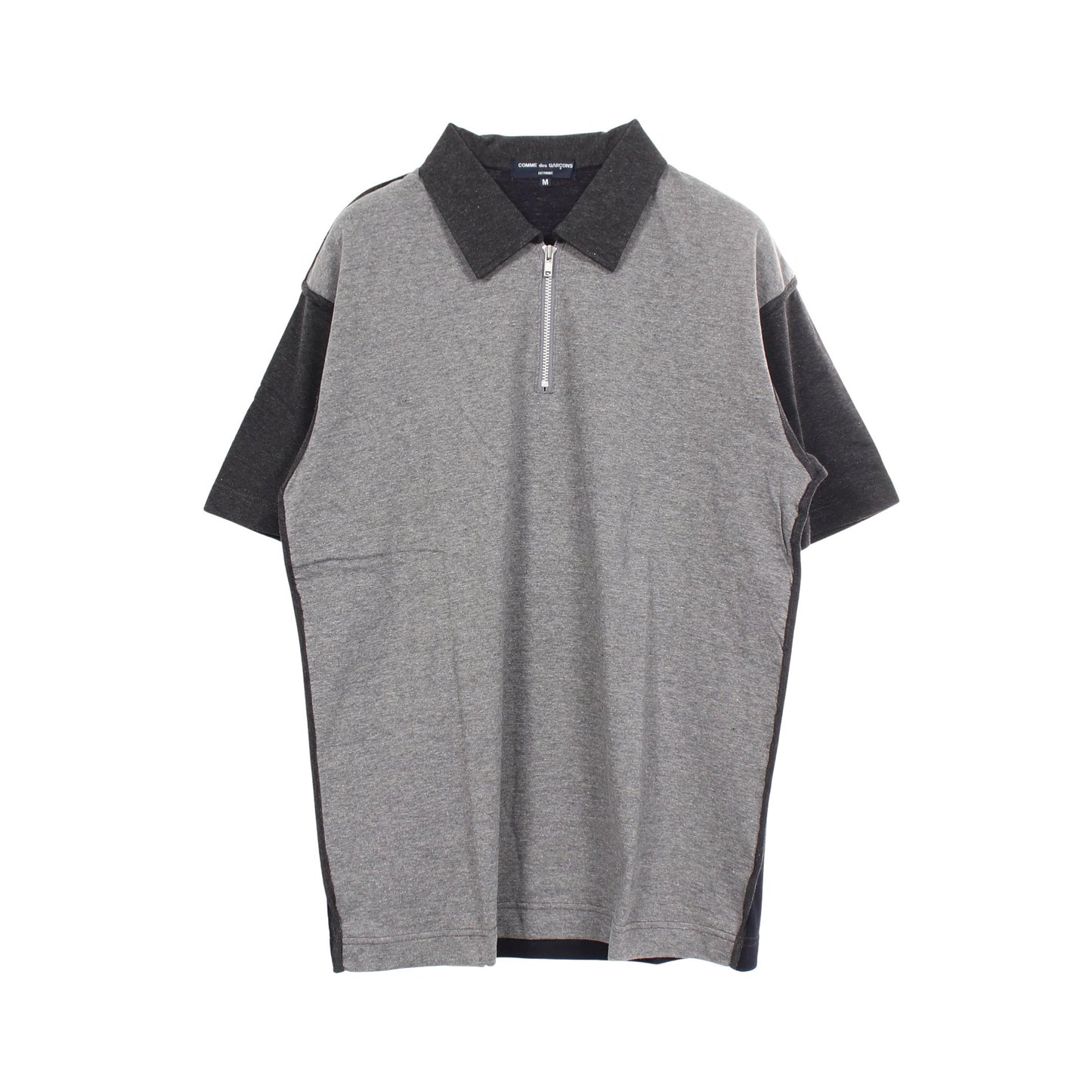 ハーフジップ ポロシャツ コットン グレー ネイビー コムデギャルソンオム トップス COMME des GARCONS HOMME