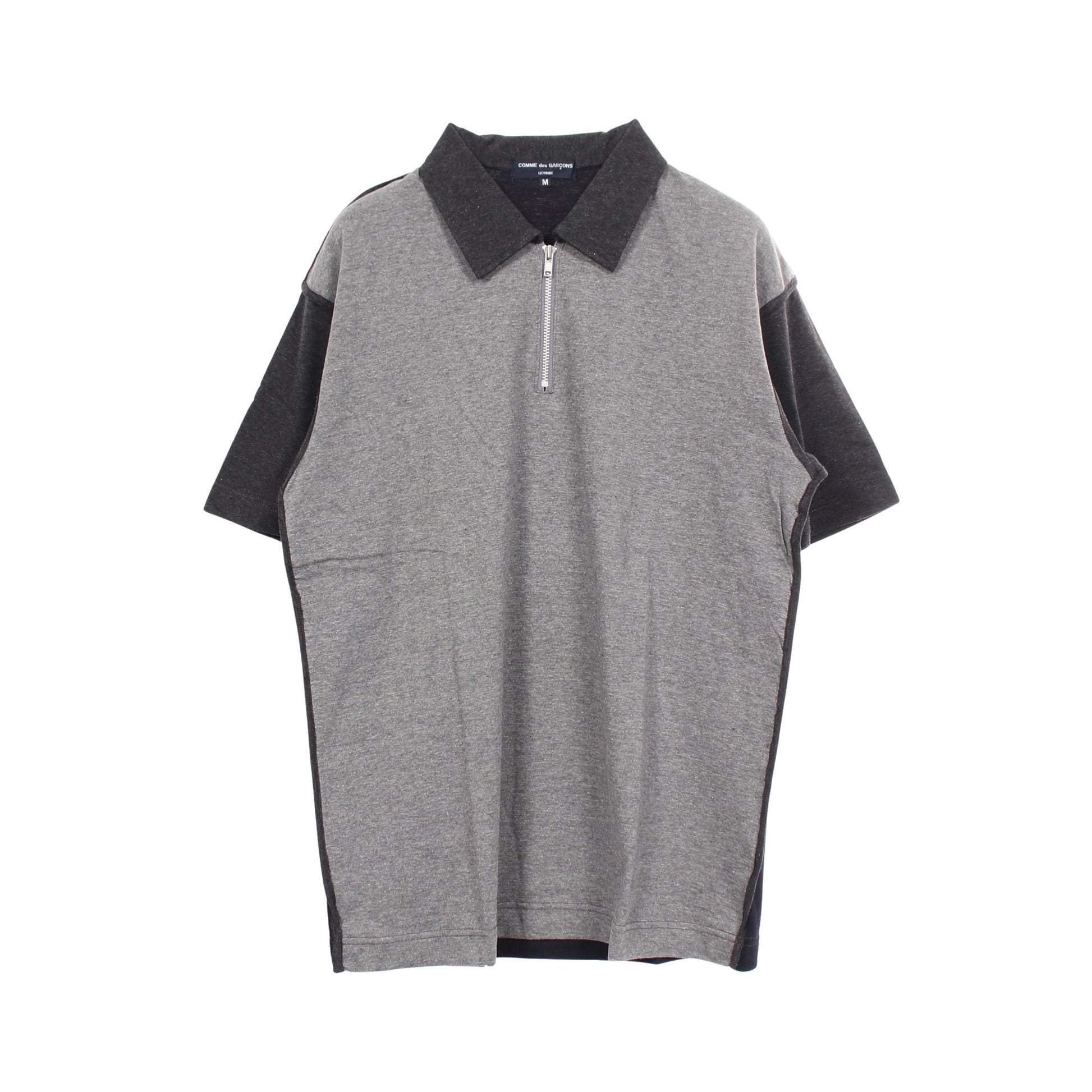 ハーフジップ ポロシャツ コットン グレー ネイビー コムデギャルソンオム トップス COMME des GARCONS HOMME