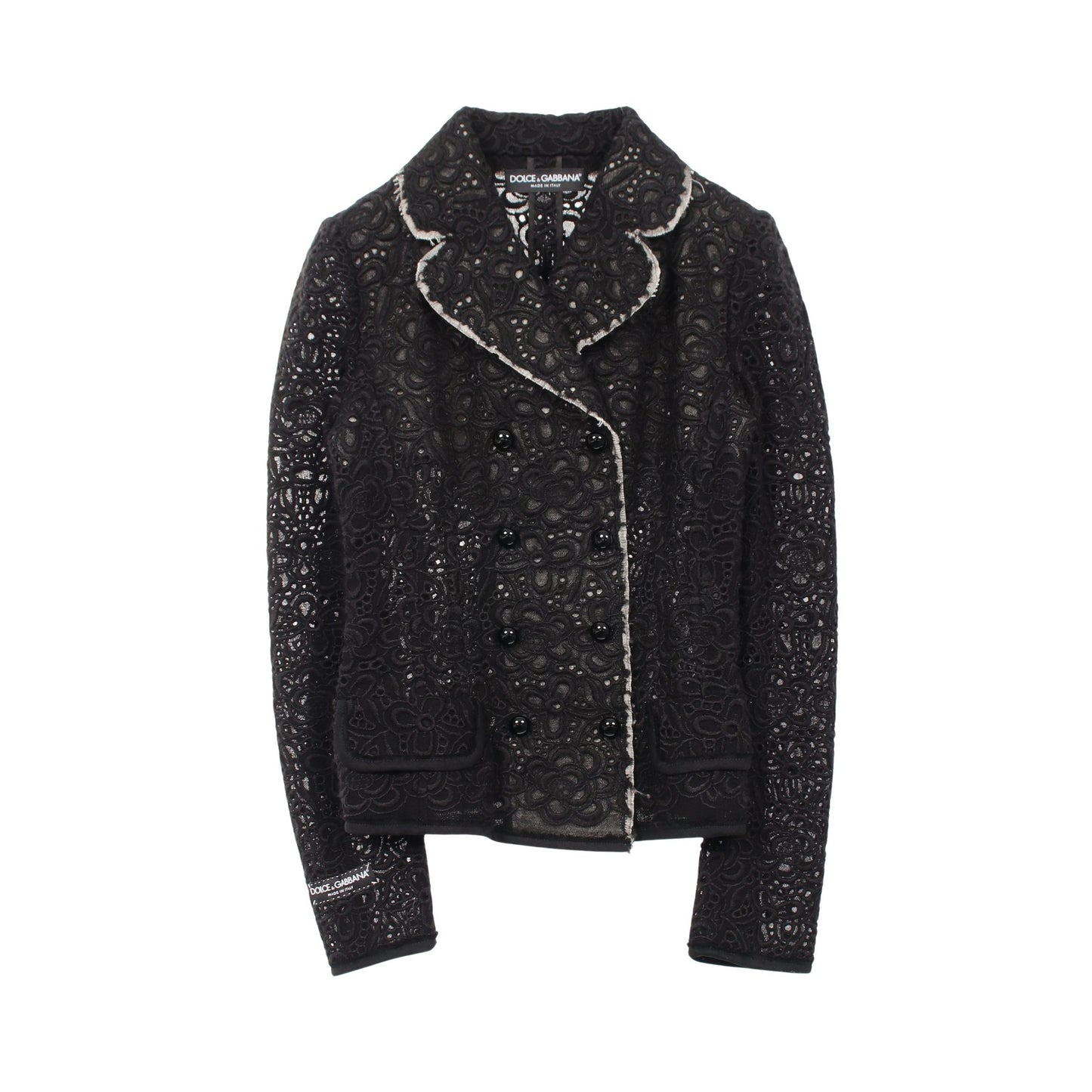総レース ジャケット ウール ブラック ドルチェアンドガッバーナ アウター DOLCE&GABBANA