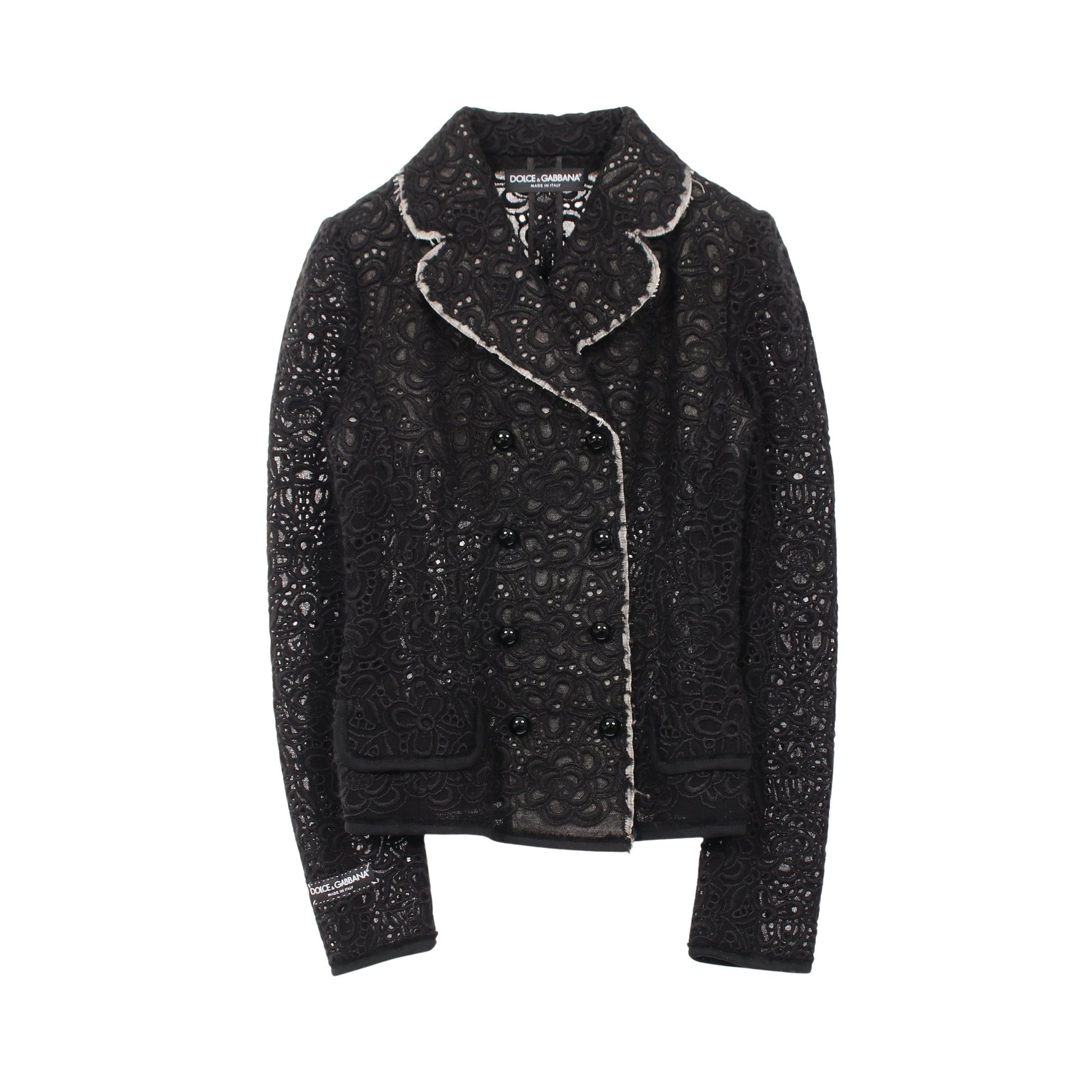 総レース ジャケット ウール ブラック ドルチェアンドガッバーナ アウター DOLCE&GABBANA