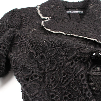 総レース ジャケット ウール ブラック ドルチェアンドガッバーナ アウター DOLCE&GABBANA