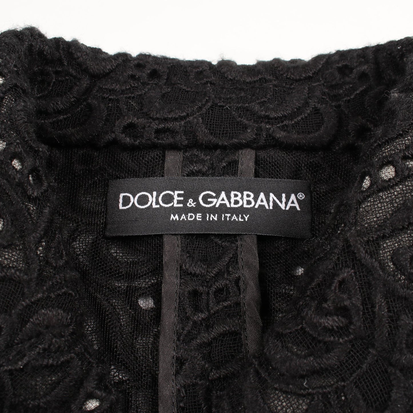 総レース ジャケット ウール ブラック ドルチェアンドガッバーナ アウター DOLCE&GABBANA