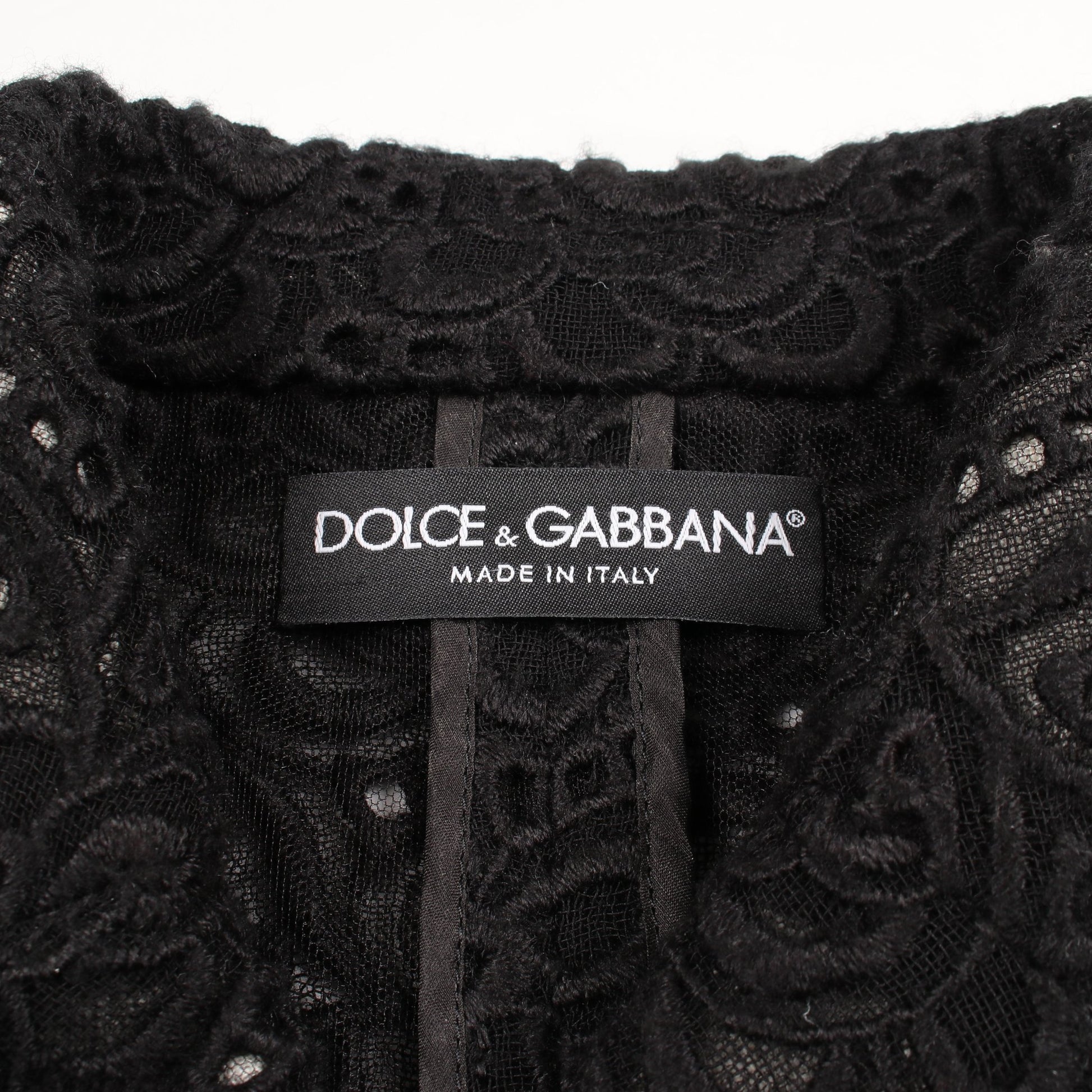総レース ジャケット ウール ブラック ドルチェアンドガッバーナ アウター DOLCE&GABBANA