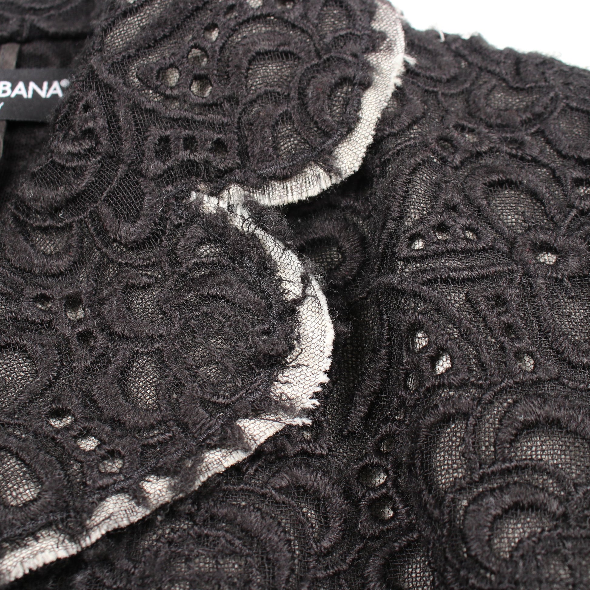 総レース ジャケット ウール ブラック ドルチェアンドガッバーナ アウター DOLCE&GABBANA