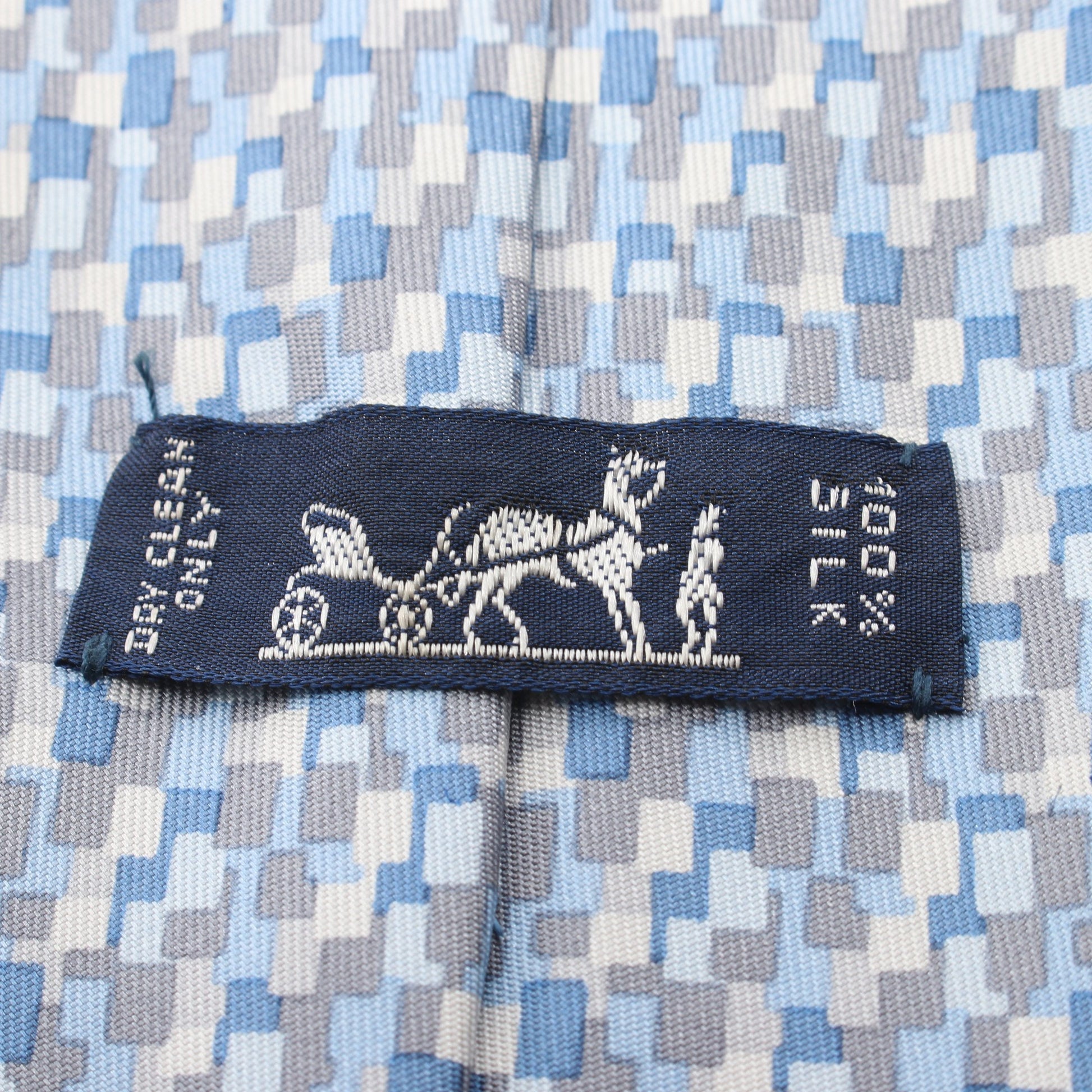 総柄 ネクタイ シルク ライトブルー マルチカラー エルメス 財布・小物 HERMES