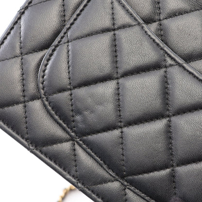 マトラッセ アイコンチャーム チェーンウォレット ラムスキン ブラック ゴールド金具 シャネル