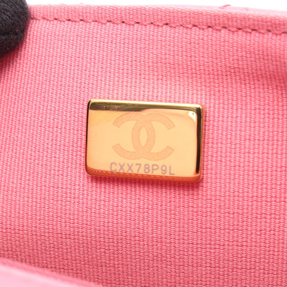 マトラッセ ミニフラップバッグ チェーンショルダーバッグ レザー ピンク ゴールド金具 シャネル