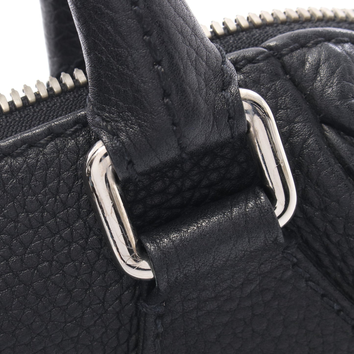 ロゴ ハンドバッグ レザー ブラック シルバー金具 シャネル