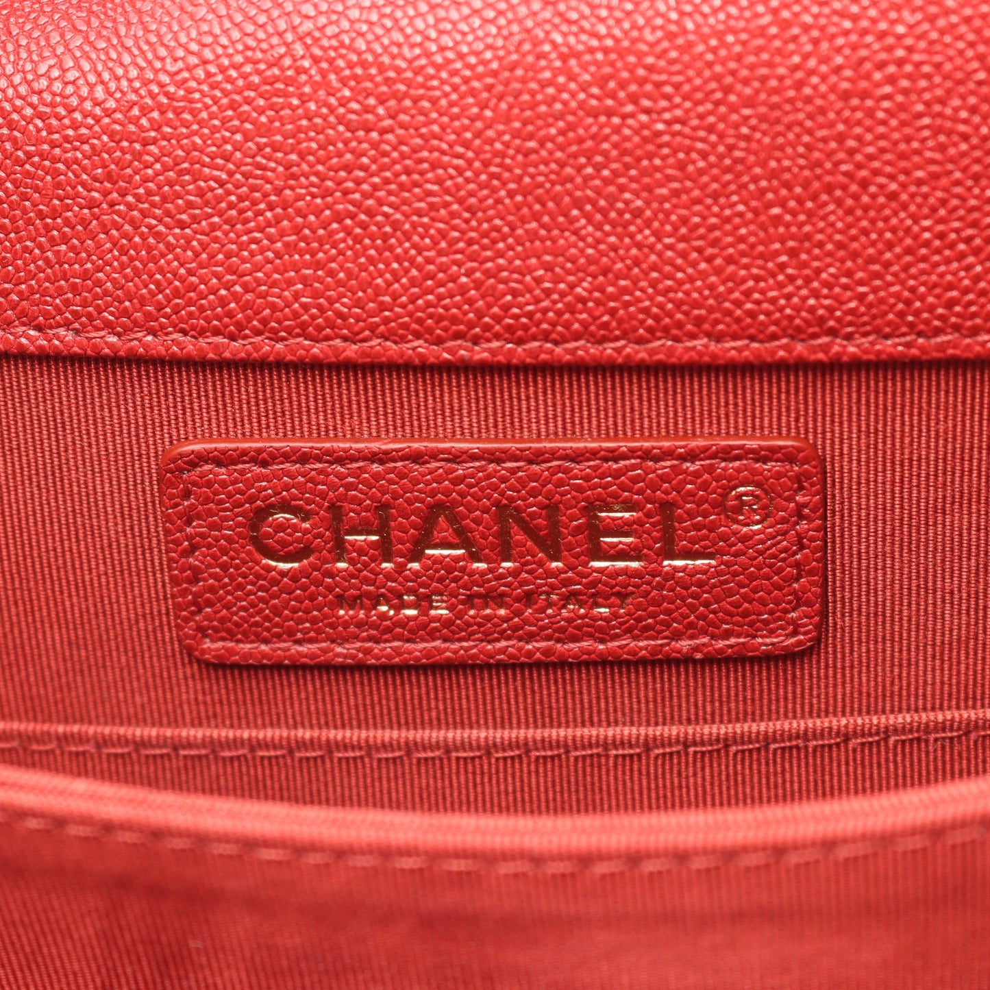 ボーイシャネル マトラッセ チェーンショルダーバッグ キャビアスキン レッド ゴールド金具 シャネル バッグ CHANEL