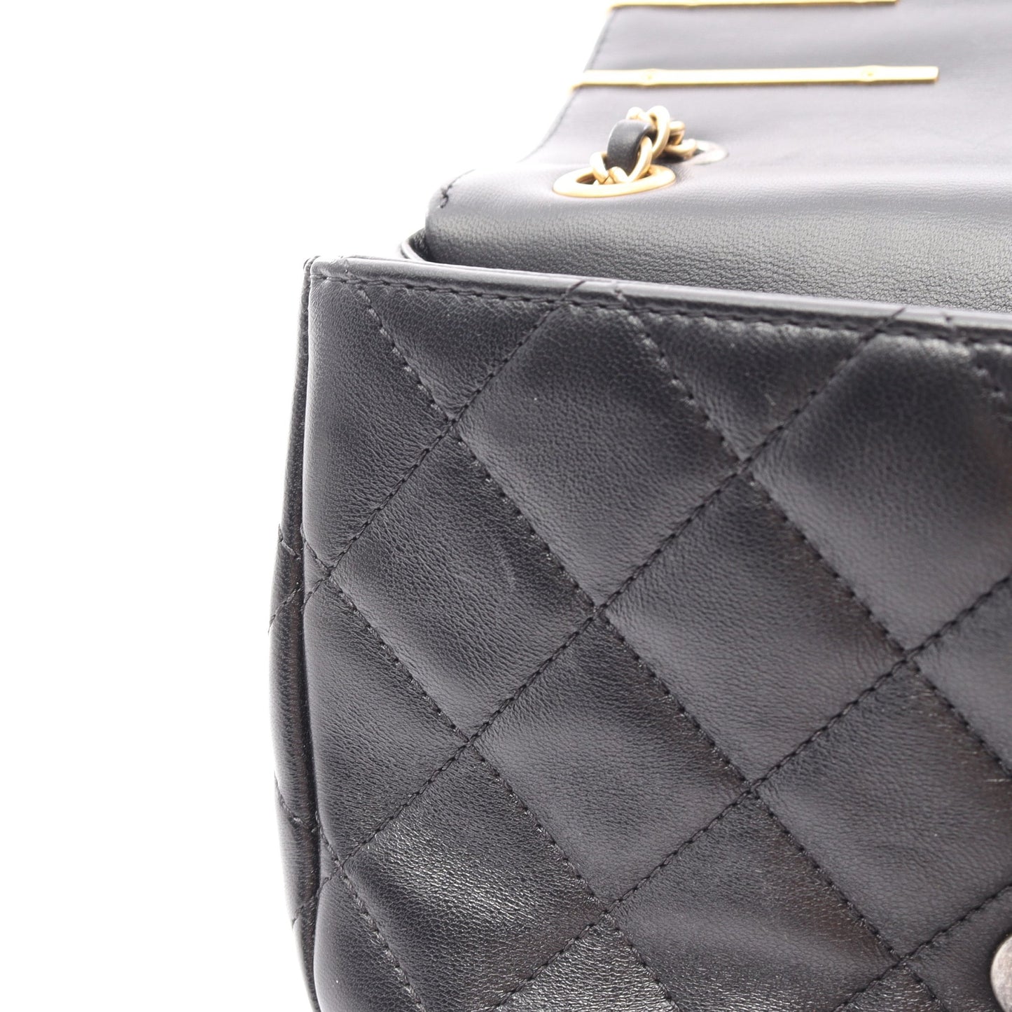 マトラッセ コンビ金具 Wチェーンショルダーバッグ ラムスキン ブラック シャネル バッグ CHANEL