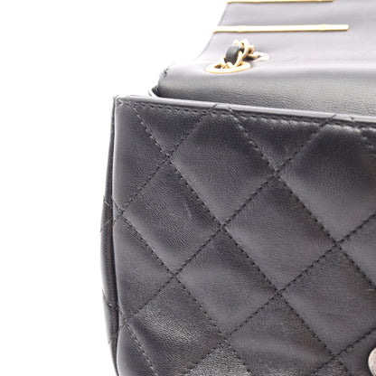 マトラッセ コンビ金具 Wチェーンショルダーバッグ ラムスキン ブラック シャネル バッグ CHANEL