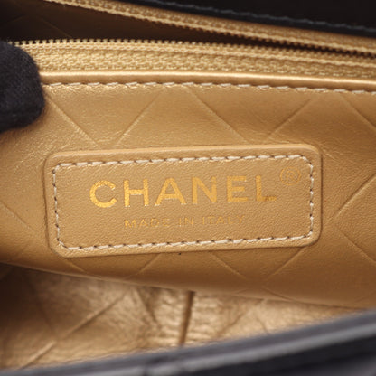 マトラッセ コンビ金具 Wチェーンショルダーバッグ ラムスキン ブラック シャネル バッグ CHANEL