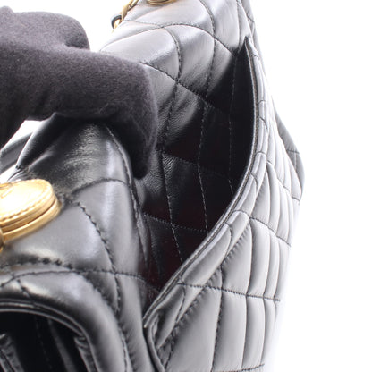 マトラッセ チェーンショルダーバッグ ラムスキン ブラック ゴールド金具 シャネル バッグ CHANEL