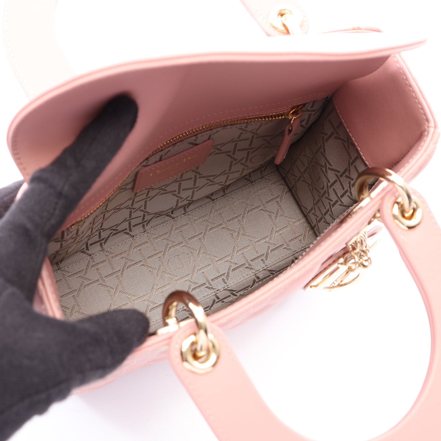 LADY DIOR MY ABCDIOR カナージュ 2WAY ハンドバッグ レザー ピンク クリスチャンディオール